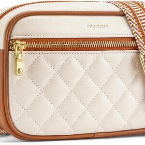 Quilted Crossbody Bags for Women Wallet Purse with Phone Pocket, Small Travel Pu